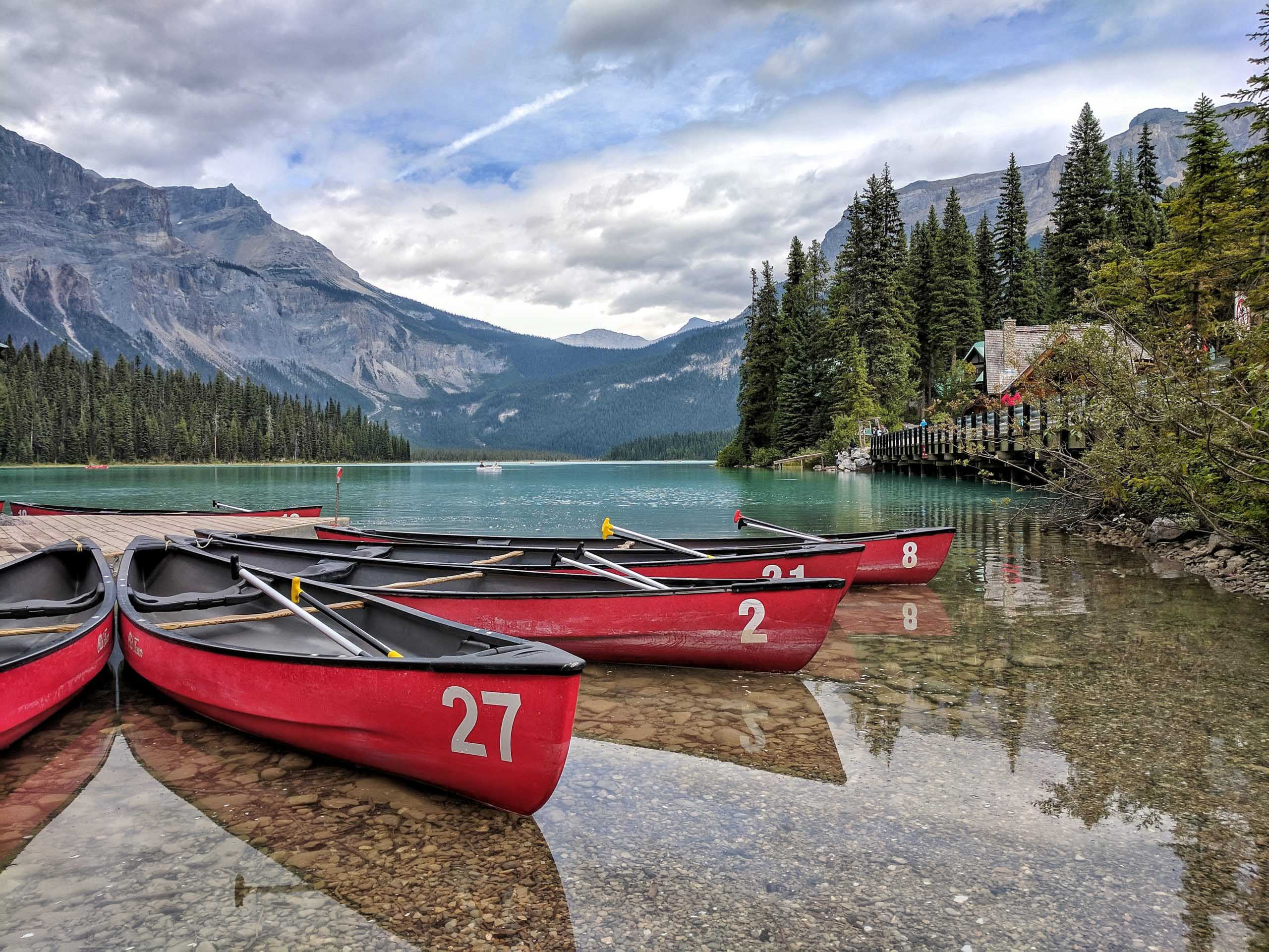 Picture of Canoes in Field British Columbia